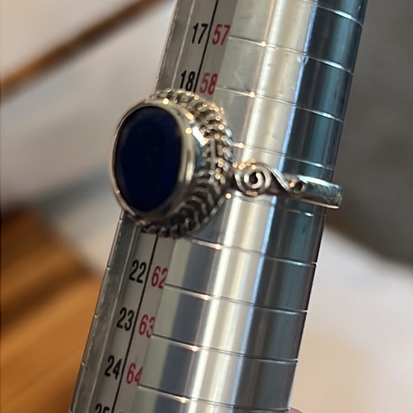 SS#14 Lapis Lazuli Solitaire Ring 💍 Handcrafted Solid Sterling Silver Sz 9NWOT - Picture 11 of 16
